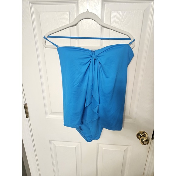 Ralph Lauren Other - Lauren Ralph Lauren Blue Flyaway Bandeau One-Piece Swimsuit Sz 8